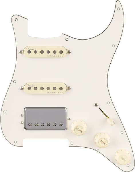 Battipenna Strat precablato Quadra Tap/Ultra Noiseless HSS Pergamena 11 fori PG